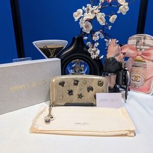 Jimmy Choo Zodiac Gold Wallet - RARE🔥